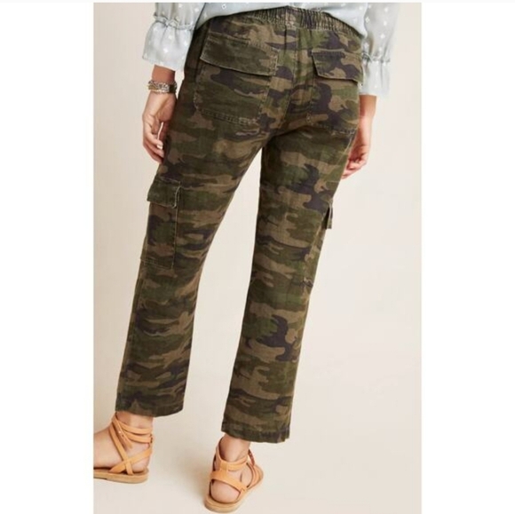 SANCTUARY X Anthropologie Discoverer Linen Camo Cargo Pants Size XS - Picture 15 of 16